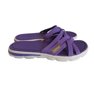 Lands' End Gatas Slides Purple Woven Criss Cross Sandals Casual Comfort size 10B